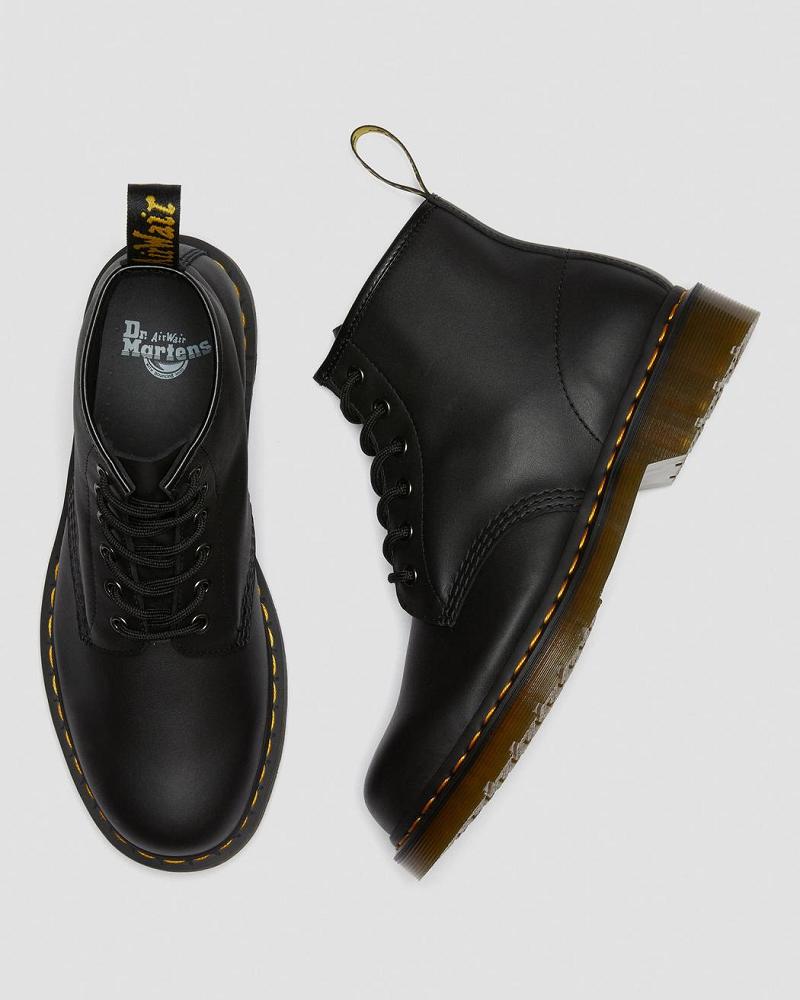 Black Men's Dr Martens 101 Leather Ankle Boots | CA 406VRW